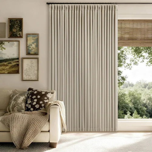 Vista 145 de Juego de 2 paneles de cortinas plisadas negras de 80 pulgadas para sala de estar, cortinas plisadas de lino con forro de 80 pulgadas de largo, 100%