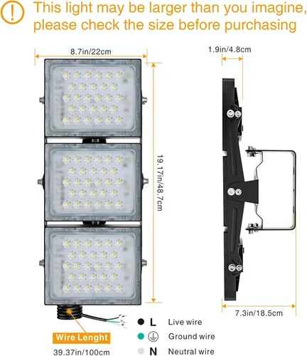 Vista 6 de Stasun Osram 90W 150W 200W 300W LED Luces reflectoras, 150.00watts, 120.00 volts