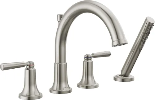Vista 5 de Delta Saylor T4735-CZ - Grifo de bañera con ducha de mano, bronce champán T4735-CZ (válvula no incluida)