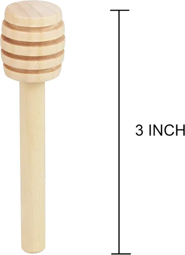 Vista 6 de Agitador de mezcla de miel de madera, 3 piezas, mini cucharas de miel