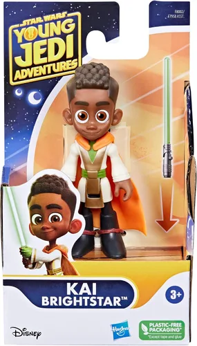 Vista 2 de Star Wars: Young Jedi Adventures Kai Brightstar Figura de acción, juguetes a escala de 4 pulgadas, juguetes preescolares para niños y niñas de 3 años