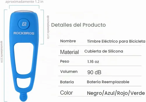 Vista 7 de ROCKBROS Electra - Campana de bicicleta eléctrica para bicicleta, cuernos de bicicleta, campanas de bicicleta resistentes al agua Negro