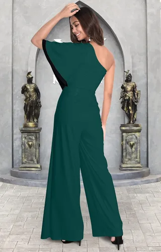 Vista 5 de KOH KOH Womens One Off Shoulder Asymmetric Long Pant Jumpsuit Romper