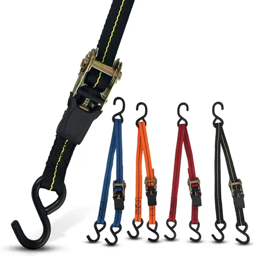Vista 5 de Cajun Tie Downs - Correa de trinquete de amarre de 3 puntos para moto acuática, Sea Doo y Wave Runner (8 pies, negro)