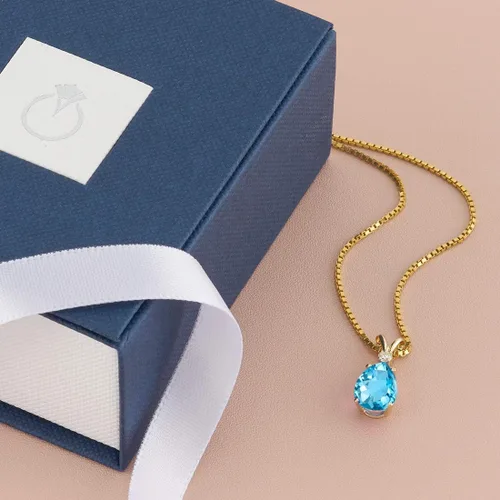 Vista 6 de Peora Dije de oro de 14 quilates para mujer con diamante, elegante diamante solitario en forma de lágrima de 10x7mm 0.394 x 0.276 pulgadas, piedras