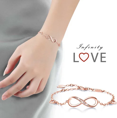 Vista 18 de Billie Bijoux Pulsera ajustable de plata de ley 925 con símbolo de amor infinito infinito para mujer
