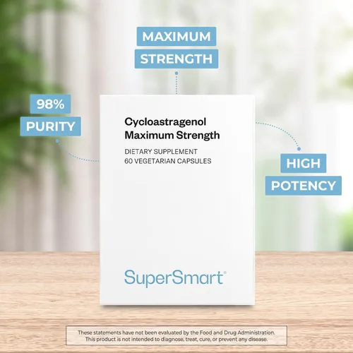 Vista 3 de Supersmart - Cycloastragenol Máxima Fuerza 98% 25 mg por día - Suplemento antienvejecimiento súper y natural - Ayuda a reparar el ADN y aumentar
