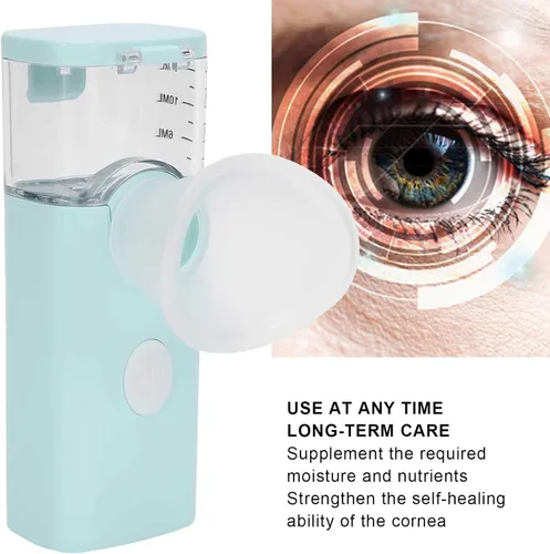 Vista 5 de Humidificador y vaporizador portátil para ojos secos, pulverizador de niebla para hidratar, vapor rápido, maquillaje (azul)