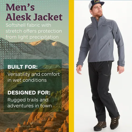 Vista 2 de MARMOT Men's Alsek Jacket - Softshell Jacket, Lightweight & Water-Resistant for Layering on the Trail