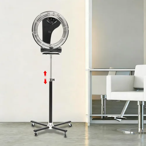 Vista 4 de Secador de pelo infrarrojo profesional orbiting de 1000 W - Secador de salón giratorio independiente con base giratoria giratoria, 3 funciones + 6