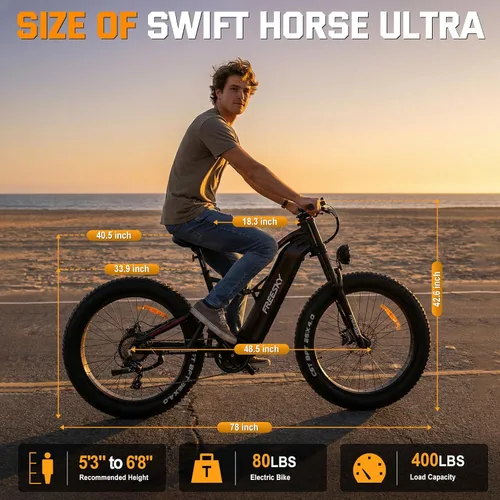 Vista 8 de FREESKY 3500W BAFANG Motor Electric Bike for Adults, 48V 35Ah Samsung/LG Cells Battery Ebike 140 Miles, 38+MPH, 26" Fat Tire Dirt All-Terrain