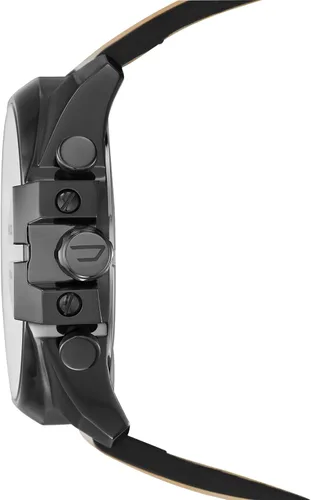 Vista 3 de Diesel Mega Chief DZ4280 reloj de cuero marrón metalizado para hombre