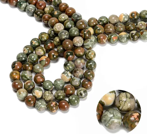 Vista 13 de 47 cuentas de jade esmeralda africana de 0.315 pulgadas (0.315 in), redondas naturales, sueltas, cuentas de piedra real, piedras preciosas genuinas