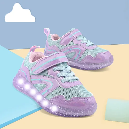 Vista 4 de Flora LU - Zapatos con luz para niños pequeños, talla 5 a 2, para niños y niñas