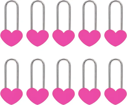 Vista 36 de Candado de amor VeYocilk de 3.5" 50mm en forma de corazón, candado de corazón negro para deseos de amor, ideal para bodas, San Valentín