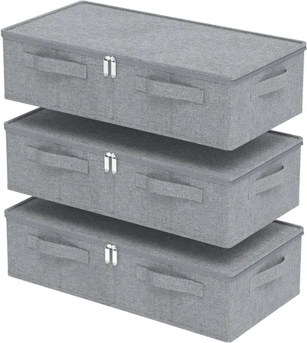 Vista 14 de Contenedor de almacenamiento debajo de la cama, contenedores plegables debajo de la cama, organizadores de armario con tapa para organizar ropa