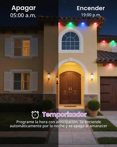 Vista 6 de Luces Permanentes para Exteriores para Casa, Luces LED RGB Inteligentes de 100 pies para Aleros, Decoración Exterior con Control por