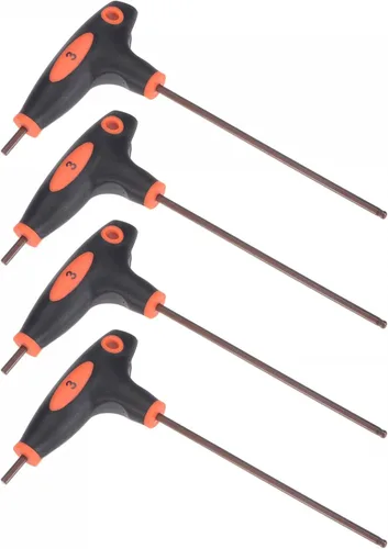 Vista 6 de uxcell Llave hexagonal de extremo de bola de 0.079 in, llave inglesa con mango en T, acero métrico S2 4 piezas
