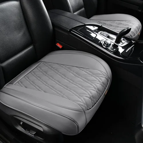 Vista 16 de TIEHESYT 2 fundas de piel de napa para automóviles, funda de asiento delantero inferior para automóvil, cojín de asiento sin respaldo