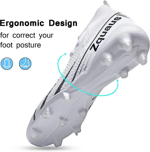 Vista 3 de Zquaus Zapatos de fútbol para hombre,Zapatos de fútbol atléticos para caminar,Ag Cleats Entrenamiento al aire libre