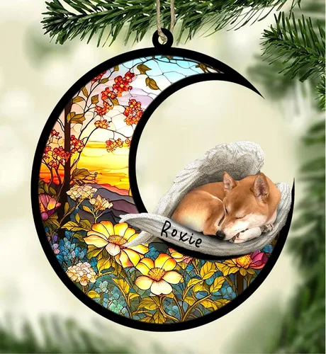 Vista 106 de Atrapasoles conmemorativo personalizado para perros, adorno navideño de Airedale Terrier, recuerdo por pérdida de mascota, regalos conmemorativos