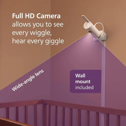 Vista 4 de Philips Avent Monitor de bebé conectado premium, cámara de 1080p, pantalla