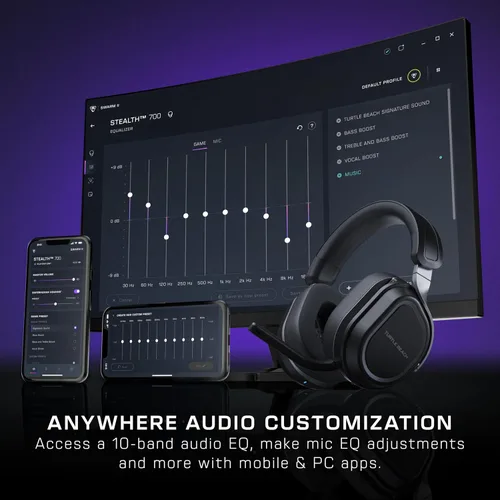 Vista 10 de Turtle Beach Stealth 700 Gen 3 Wireless Multiplatform Amplified Gaming Headset for PS5, PS4, PC, Mobile 60mm Drivers, AI Noise-Cancelling Mic