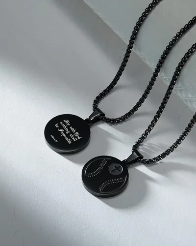 Vista 6 de Luke 1:37 Christian Sports Pendant Necklace Gift for Men Women Athletes
