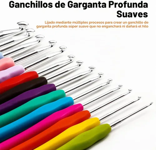 Vista 2 de KOKNIT Juego de 12 ganchos de ganchillo, mango ergonómico para manos artríticas, agujas de ganchillo cómodas y suaves, agujas de tejer extralargas