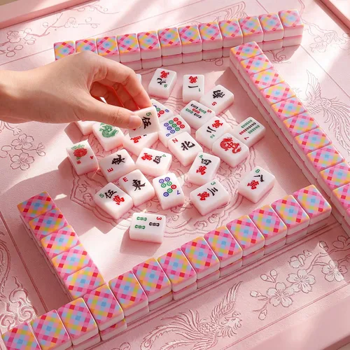 Vista 2 de Juego de 166 piezas de azulejos Mahjong americanos de 1.2