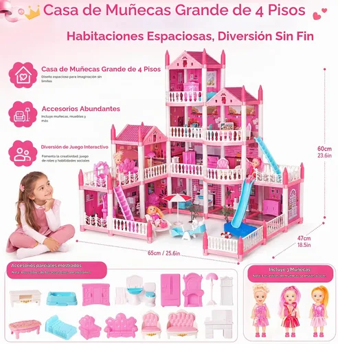 Vista 4 de Casa de muñecas para niñas