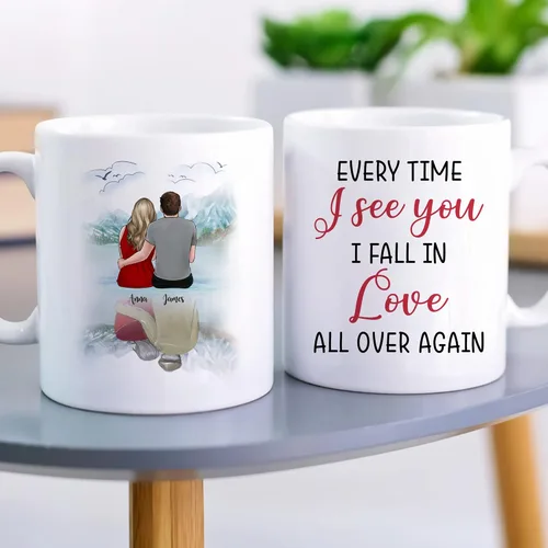 Vista 3 de Gossby Taza para parejas, regalo personalizado para pareja, marido, esposa, novio, novia con diseño, nombre, San Valentín, boda, aniversario, regalo