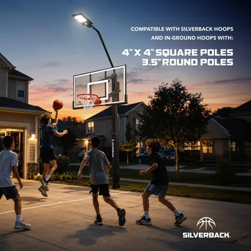 Vista 6 de Silverback La luz LED de aro de baloncesto ilumina el tablero