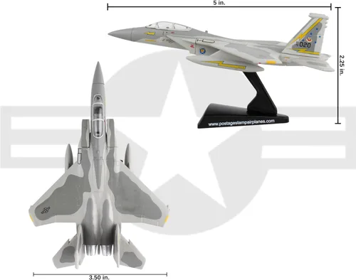 Vista 3 de Daron Sello Postal F-15 Eagle 5th Fighter Interceptor Sqn. Escala 1/150, gris, unisex, gris adulto