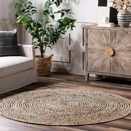 Vista 12 de Tapete NuLoom Alisia de yute, con diseño de rayas, 2' 6" x 8', blanco mate Alisia Blanquecino