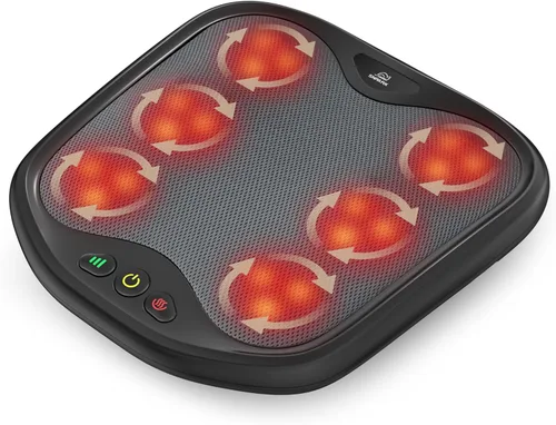 Vista 9 de Snailax Shiatsu masajeador de pies con calor, funda lavable, masajeador de amasado para pies y espalda, calentador de pies eléctrico, máquina