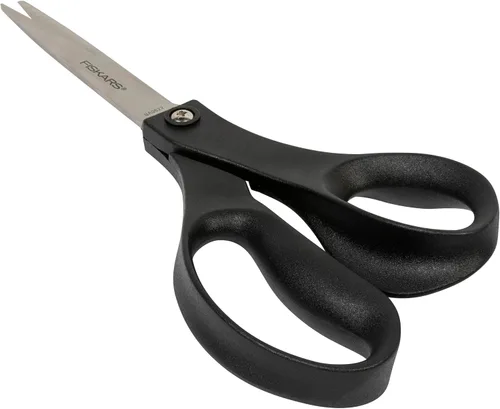 Vista 7 de Fiskars - Tijeras multiusos de acero inoxidable reciclado de 8 pulgadas, color gris Tijeras artesanales con asas ergonómicas, tijeras