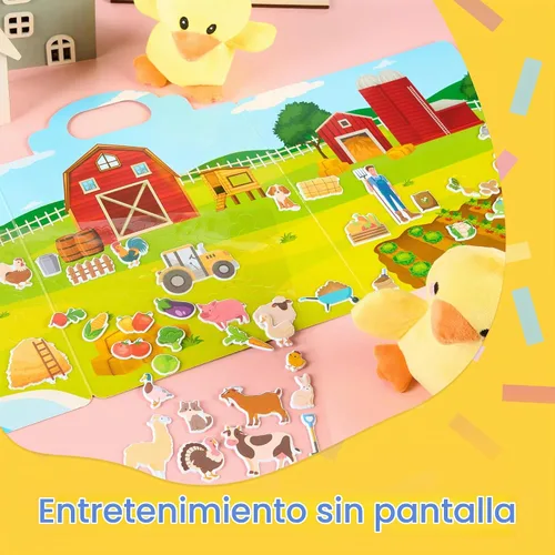 Vista 4 de JOYIN Libro de calcomanías reutilizable de animales de granja para niños pequeños, libro de calcomanías 3D para niños de 3, 4, 5 años, elementos
