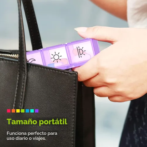 Vista 5 de AUVON iMedassist Organizador de pastillas semanal a prueba de humedad 4 veces al día, caja grande de 7 días con diseño portátil para viajes