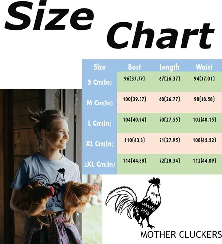 Vista 7 de Chicken Print T Shirt for Women Funny Chicken Graphic Short Sleeve Farm Country Casual Tee Animal Top