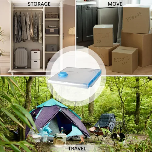 Vista 7 de Paquete de 7 bolsas de almacenamiento al vacío pequeñas que ahorran espacio para ropa, viajes, bolsas de compresión con sellado al vacío para ropa