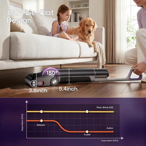 Vista 3 de Eureka Floor Shine 830 Cordless Wet Dry Vacuum Cleaner, 24KPa Vacuum Mop