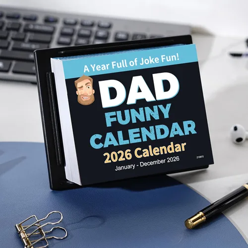 Vista 9 de Calendario de escritorio 2026, calendario divertido para papá 2026, enero de 2026 a diciembre de 2026, calendario 3D 2026, calendarios diarios 2026