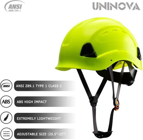Vista 4 de Hard Hat, Cascos De Construccion, Vented Safety Helmet HardHat OSHA Construction Safety Helmet, 6 Pt Suspension Adjustable Suspension for Arborist