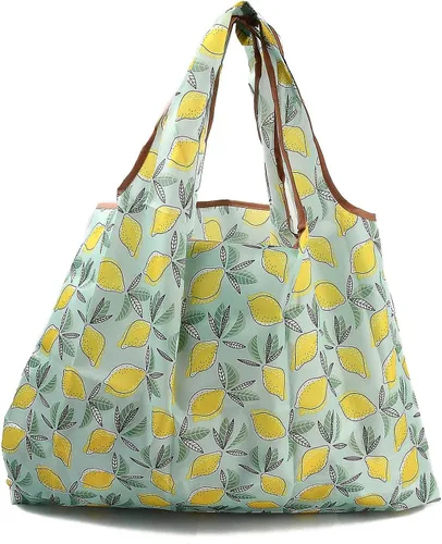 Vista 21 de BEEFLYING Bolsas de comestibles plegables, de nailon, ecológicas y reutilizables, impermeables, bolsas de la compra plegables