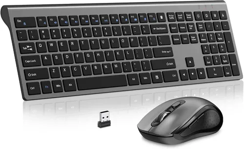 Vista 10 de Teclado inalámbrico, 2.4G USB delgado silencioso sin cables para Windows Chrome Laptop Computadora PC Escritorio Notebook Chromebook, 12 teclas