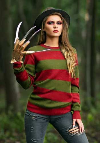 Vista 2 de Suéter a Rayas de Pesadilla en Elm Street Freddy para Adultos Multicolor