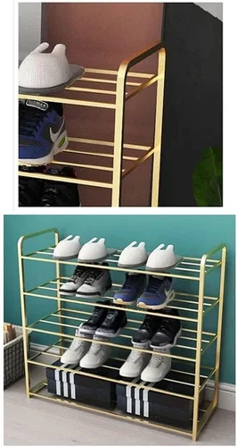 Vista 3 de Zapatero organizador de 5 niveles de metal para zapatos, estante de almacenamiento apilable de 24 pares independientes, organizador de calzado