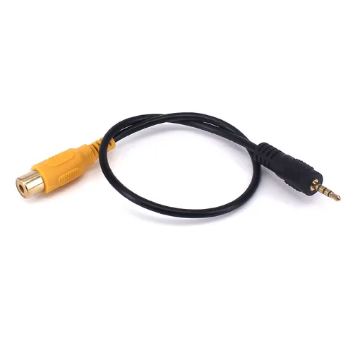 Vista 7 de Cable de 0.098 in a RCA, chapado en oro, AV-in Aux de 0.098 in TRRS macho a RCA hembra adaptador de audio convertidor cable 1.0 ft, para GPS Chapado