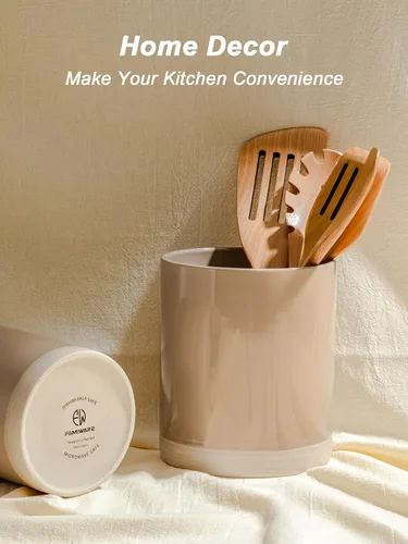 Vista 7 de famiware Milkyway - Soporte para utensilios de cocina para encimera, 7.2 + 5.8 pulgadas, utensilios de cocina de cerámica para encimera, organizador